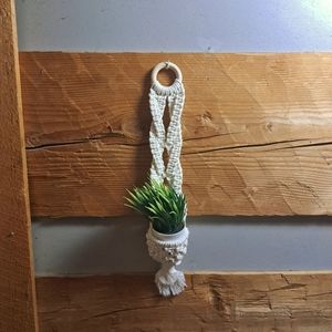 Macrame hanger with  faux succulent.